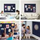 Large Cork Board 48"x36", 12 Pack Felt Bulletin Board for Walls Cork Boards Tiles with Sticky Notes, Push Pins & Clips,Tack Board for Office Home Deep Blue