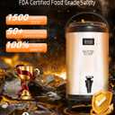 Insulated Beverage Dispenser 3 Gallon, Hot&Cold Drink Dispenser with Spigot, LCD Thermometer, Stainless Steel Triple-Layer Insulation,for Tea Coffee Milk Juice, Party Buffet(Silver, 1 Pack)