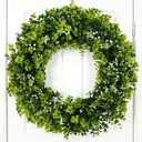 Foldable 32" Eucalyptus Wreath, Year-Round Artificial Greenery for Front Door, Wall & Outdoor Decor, Weather-Resistant Design for Farmhouse, Weddings & Holidays