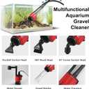 Aquarium Gravel Cleaner Siphon Kit, 6 in 1 Automatic Fish Tank Cleaning Tools Electric Removable Vacuum Water Changer for Changing Water/Removing Detritus/Washing Sands