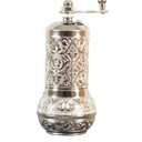 Turkish Coffee Grinder - Vintage-Style Manual Mill for Pepper, Salt, Coffee and Kitchen Decor Gift (Silver)