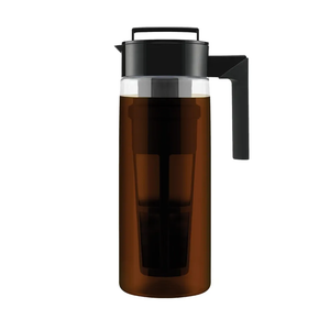 Takeya Tritan Cold Brew Coffee Maker - Airtight Pitcher with Leak-Free Lid - BPA-Free Cold Brew Maker with Silicone Handle - Dishwasher-Safe Pitcher for Homemade Cold Brew - 2 Quart, Black