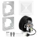 BKR60 Bathroom Exhaust Fan Replacement with Cover/Grille | Quiet 3.0 Sones High Airflow Fan Motor Replacement Fit 670, 671, 688-G/H/J/K, 693, 695, 695P, 695-R02, 696N, 696N-R02, 690-A, 690NT-A