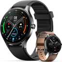 Woneligo Smart Watch for Men,1.57inch AMOLED Touchscreen Fitness Watch for iPhone & Android, Heart Rate/Sp02/Sleep Monitor,110+ Sport Modes IP68 Waterproof Bluetooth Calls,2 Bands (Black, 1.57)