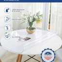 48 Inch Round Clear Plastic Table Cover Protector PVC Tablecloths Sheet Wood Furniture Topper Cover for Coffee Dining Room Table Kitchen Countertop Office Desk Blotter Pad Waterproof Wipeable