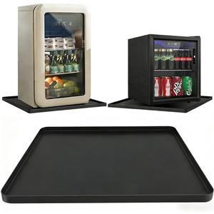 Mini Fridge Mat for Carpet Floor, Leak-Proof 24"X24"X0.6" Silicone Mini Fridge Drip Tray with High Raised Edges for Portable AC, Ice Maker, Washing Machines, Dryer
