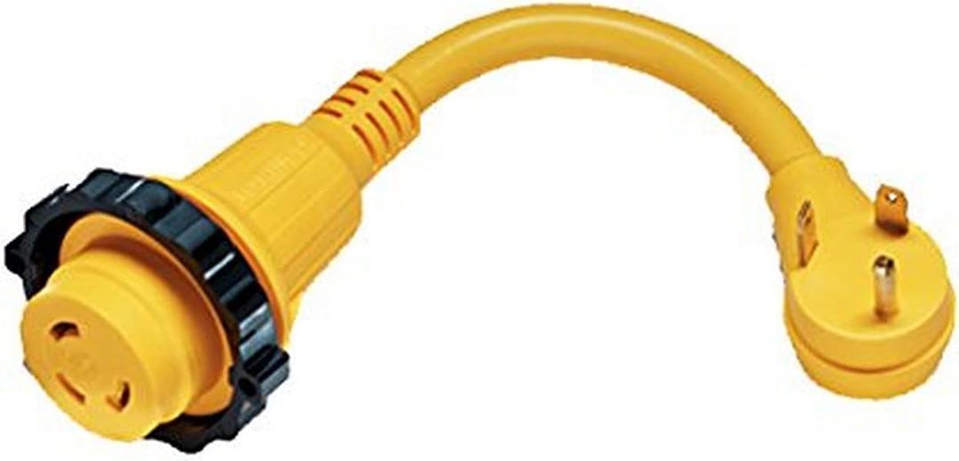 ParkPower by Marinco 1PCMRV 30 Amp Male to 30 Amp Female RV Locking Adapter, 30 Ft