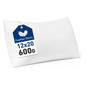 MIULEE Premium Feather and Down 12x20 Throw Pillow Insert Soft Fluffy Throw Pillow Double-Layer Cotton Fabric for Sofa Bed Couch Prevents Feather Leakage