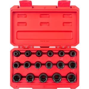 TEKTON 1/2 Inch Drive 6-Point Impact Socket Set, 17-Piece (8-24 mm) | SID92321 (No Storage)