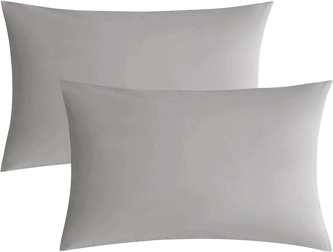 2 x Nokolulu Egyptian Cotton Pillowcases Set of 2 | 400 Thread Count Ultra-Soft & Breathable Pillow Covers - Skin-Friendly Envelope Closure (Gray, King) 2 x Nokolulu Egyptian Cotton Pillowcases Set of 2 | 400 Thread Count Ultra-Soft & Breathable Pillow Covers - Skin-Friendly Envelope Closure (Gray, King)