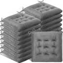 Timgle 16 Pack Seat Cushion Chair Cushions Pads Patio Cushions for Furniture Chair Pads with Ties Non Slip Mat for Kitchen Office Dining Sofa Indoor Use, 16 x 16 Inch(Gray), 16 x 16 x 3.54 inches/ 40 x 40 x 9 cm