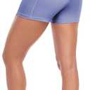 SEEMLY High Waisted Yoga Shorts for Women Tummy Control Fitness Athletic Workout Running Shorts with Deep Pockets (Purple, M)