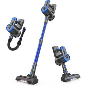 V90 Cordless Vacuum Cleaner | 365W Motor 28KPa Suction | 6-in-1 Stick & Handheld | Compatible With Devoac V90, For Hard Floor & Carpet(V90 Blue) (US)