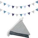 Oudain 2 Pcs Pennant Banner Flags Nursery Garland Triangle Bunting Flags Playroom Wall Decor Banner for Nursery Baby Shower Birthday Boho Wedding Party Event, Each 7.75 ft(Bright Color)