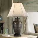 GO&SO Small Beige Lamp Shade for Table Lamps-Bell Bedside Lampshade-6"x13"x9.8" Spider Natural Linen Lampshades Replacement -Traditional Empire Shade Style with Elegant- Assembly Required