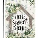 5 x CROWNED BEAUTY Spring Home Sweet Home Garden Flag Eucalyptus Welcome 12x18 Inch Double Sided Small Floral Seasonal Holiday Decoration for Outdoor Lawn Yard