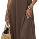 SHENHE Women's Open Back Spaghetti Strap Beach Maxi Dress Loose Flowy Vacation Sundress, XL