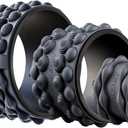 FitBeast Back Roller, Back Wheel Foam Roller - Targeted Muscle Roller for Deep Tissue Massage, Back Stretcher (6''+9''+12'', Black)