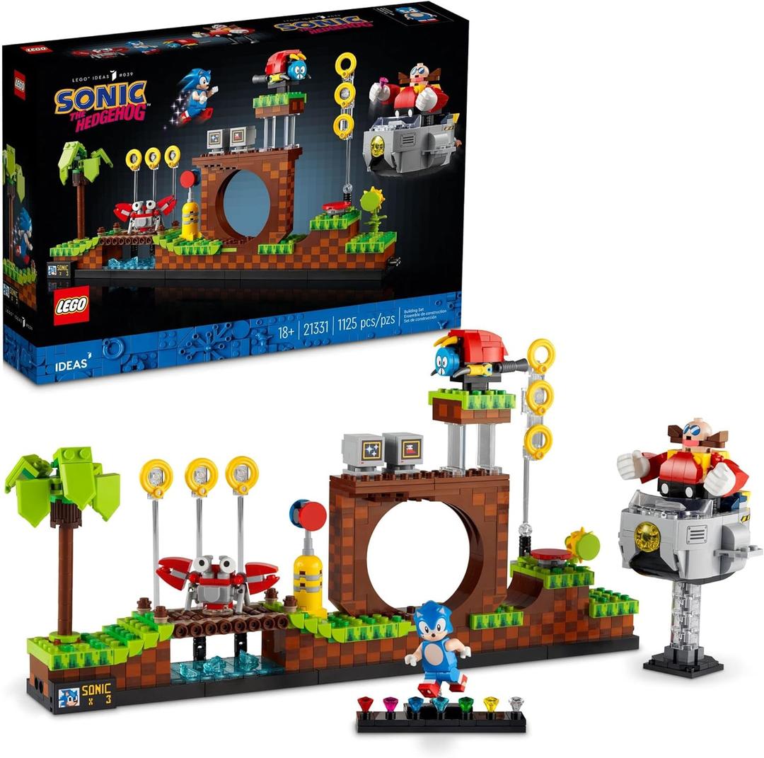 LEGO Ideas Sonic The Hedgehog  Green Hill Zone 21331 Collectible Set, Nostalgic 90's Gift Idea for Adults with Dr. Eggman Figure and Eggmobile