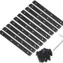 Zeberoxyz 10pcs Black Straight Line Connector Length 3.9inch Joint Bracket with M5 Screws for 2020 Series T Slot 6mm Aluminum Extrusion Profile (2020 Series Straight Brackets-Black)