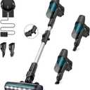 Cordless Vacuum Cleaners for Home, Cordless Stick Vacuum with Bendable Wand, Flexible Brush and Ultra Lightweight, Up to 45mins Detachable Battery, Quick Clean-Up for Hard Floors, Carpets, Grey