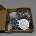 Lvyinyin Single Under Cabinet LED Puck Light, Curio Display Case Shelf Counter Accent Lighting, 120V Electric Wired Wall Plug in, On Off Switch, Black Cords, 2 Packs, Daylight