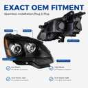 Headlights Assembly Compatible with 2007-2012 GMC Acadia OE Style Headlamps with Bulbs Pair Black Housing Replacement Driver & Passenger Side NOT FIT HID
