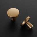 Ravinte 25 Pack Drawer Pulls 1-1/4 Inch Kitchen Cabinet Knobs Solid Round Dresser Drawer Knobs Champagne Bronze Drawer Knobs Dresser Knobs Simple Cabinet Hardware for Cupboard Drawer Pulls