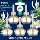 Glade PlugIns Refills Air Freshener, Jasmine & Honeysuckle, Scented and Essential Oils for Home and Bathroom, 0.67 Fl Oz, 5 Count