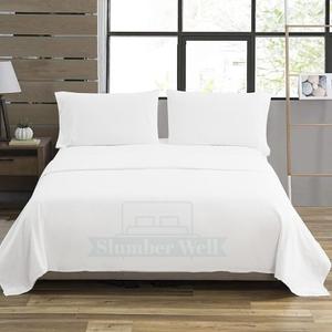 SlumberWell 4 Piece Sheet Set Queen Size, 100% Egyptian Cotton, 12 Inch Deep Pocket, Breathable Cooling & Super Soft Hotel Bed Sheets, White Solid