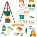 Meland Kids Camping Set with Tent - Toddler Toys for Boys with Campfire, Camping Toys for Kids Indoor Outdoor Pretend Play, Gift Idea for Boys Age 3,4,5,6 Year Old Birthday Christmas (Green), Child-size