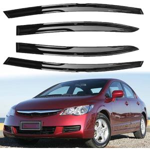 4PCS Side Window Vent Visor Sun Wind Rain Guard Deflectors Outside Mount Replacement for 2006-2011 Civic