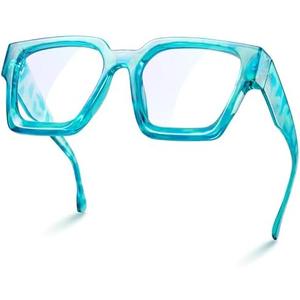 livho Oversized 99% Blue Light Glasses for Woman - Rectangle Fashion Glasses for Computer, Chic Preppy Frame - Anti Eyestrain