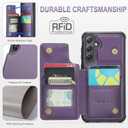 Vinich for Samsung Galaxy S26 Plus Wallet Case with Card Holder, RFID Blocking Credit Slots Kickstand Shockproof Phone Cover for Women Men, Purple