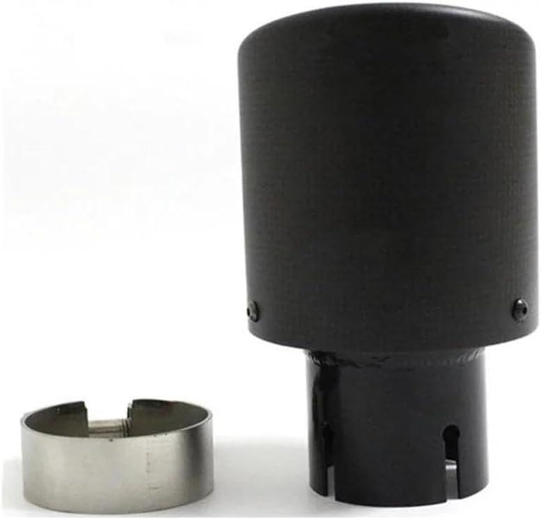 Car Exhaust Tail Pipes Matte Carbon Muffler Tip Tail End Universal Stainless Steel Curly Black (57mm in 101mm Out)