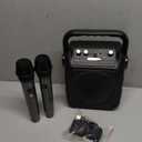 Karaoke Machine, Portable Bluetooth Speaker with 2 Wireless Microphones for Adults & Kids with Lights, Karaoke Microphone with PA System Supports USB/TF/FM/AUX for Home Party Home System Packages (Black)