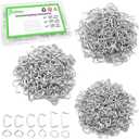 Hog Rings Assortment Kit Professional Upholstery 1/2" 3/4" 3/8"Galvanized Hog Rings Installation Assortment Kit for Animal Pet Cages,Ropes,Meat Bags& Sausage Casings,Furniture Upholstery