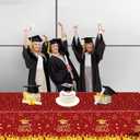 KatchOn, Red and Gold Graduation Tablecloth - 108x54 Inch, Pack of 3 | Congrats Grad Tablecloth | Red and Gold Graduation Decorations 2026 | 2026 Graduation Table Decorations