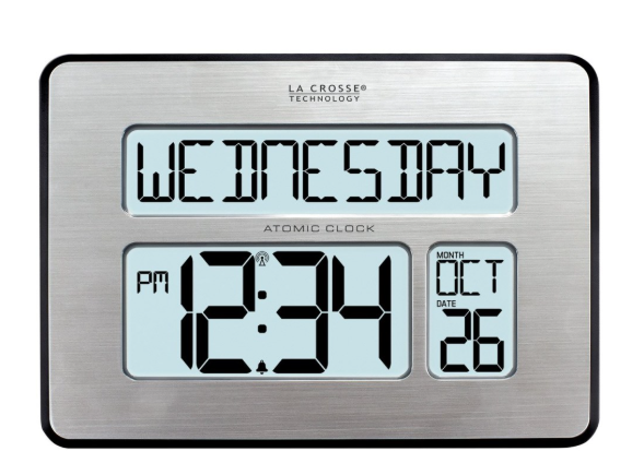 Atomic Digital Wall Clock With Backlight For Low Vision- 2In. Display
