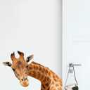 Curious Giraffe Wall Decal, 15" x 23" Large Vinyl Art for Living Room & Bedroom Decor, Animal Sticker for Baby Nursery, Jungle Safari Theme for Adults & Children