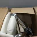 Yaheetech White Desk Chair Vanity Chair with Back Modern Faux Leather Swivel Rolling Office Computer Armchair for Living Room, Bedroom