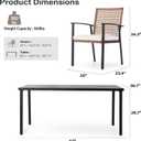 EO Living 7 Pieces Patio Dining Set, Outdoor Furniture Set of 6 Chairs with Soft Cushion and Rectangular Table with Umbrella Hole, Outdoor Dining Set for Backyard, Garden and Poolside