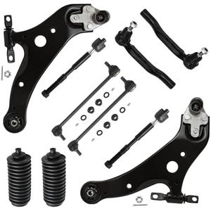 Detroit Axle - 10pc Front End Suspension Kit for Toyota 2011-2020 Sienna | 2 Lower Control Arms with Ball Joints 4 Inner Outer Tie Rods 2 Sway Bar Links 2 Boots Replacement