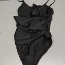 Women Mesh One Piece Swimsuit Tummy Control Sexy Bathing Suits V Neck Push Up Swimsuits Slimming Swimwear (Small, Black)