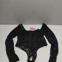 Avidlove Womens Bodysuits Long Sleeve Body Suits Womens Lace Going Out Tops One Piece Bodysuits for Women with Snap Crotch (Small, Black)