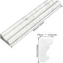Carrara White 8 Pack of 2x12'' Marble Chair Rail Trim Molding Polished Ogee Edge Trim Tile for Bathroom