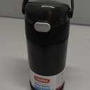 THERMOS FUNTAINER Water Bottle with Straw - 12 Ounce - Kids Stainless Steel Vacuum Insulated Water Bottle with Lid, Black