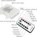 ER CHEN 8 Lighting Model Indoor and Outdoor Waterproof Battery Operated 100 LED String Lights on 33 Ft Long Ultra Thin Copper String Wire with 13 Key Remote Control(Warm White)