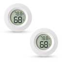 Atogou 2-Pack Mini Hygrometer & Thermometer, Indoor Outdoor Digital Humidity Meter Gauge Temperature, /, for Home, Office, Reptile, Car, Greenhouse, Lab, Terrarium, Cellar.. A01 White