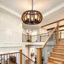 5-Light Farmhouse Pendant Chandelier, 20 In Round Dining Room Light Fixture, 5-Light_009